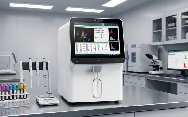 analizador hematológico automatizado de 3 partes en laboratorio clínico