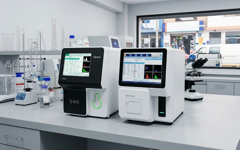 analizador hematológico de 3 partes y 5 partes en laboratorio clínico