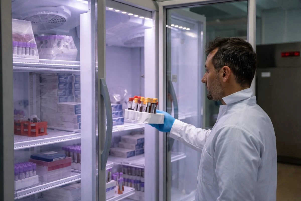 ¿Qué se puede almacenar en un refrigeradore de laboratorio?