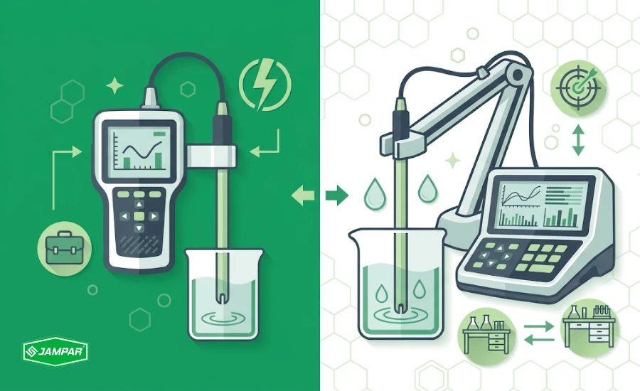 Comparación entre conductímetro portátil y conductímetro de mesa para laboratorio